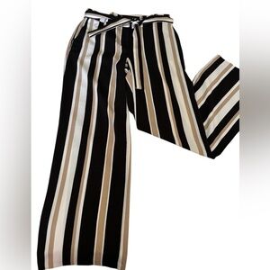 Alfani Women’s Palazzo Casual Multicolored Striped Wide Legged Flare Pants Sz 8